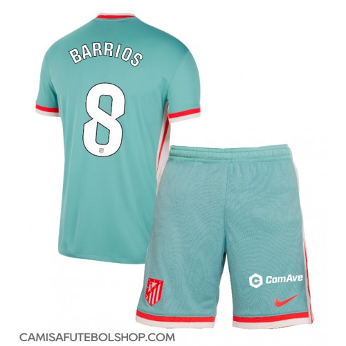 Camisa de time de futebol Atletico Madrid Pablo Barrios #8 Replicas 2º Equipamento Infantil 2024-25 Manga Curta (+ Calças curtas)